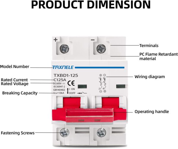 Disyuntor - Breaker Solar DC 125A 600V - Imagen 14