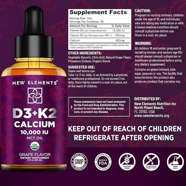 Vitamina D3 + K2 Líquida de Alta Absorción - Imagen 2