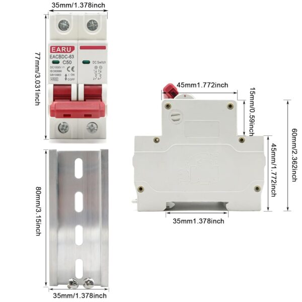 Disyuntor - Breaker Solar DC 63A 1000V - Imagen 5