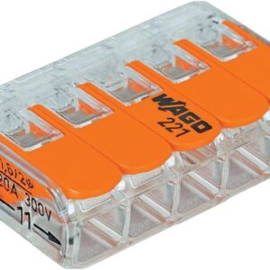 WAGO 221-415 | 5 Vías | Terminal de Conexión Eléctrica Transparent