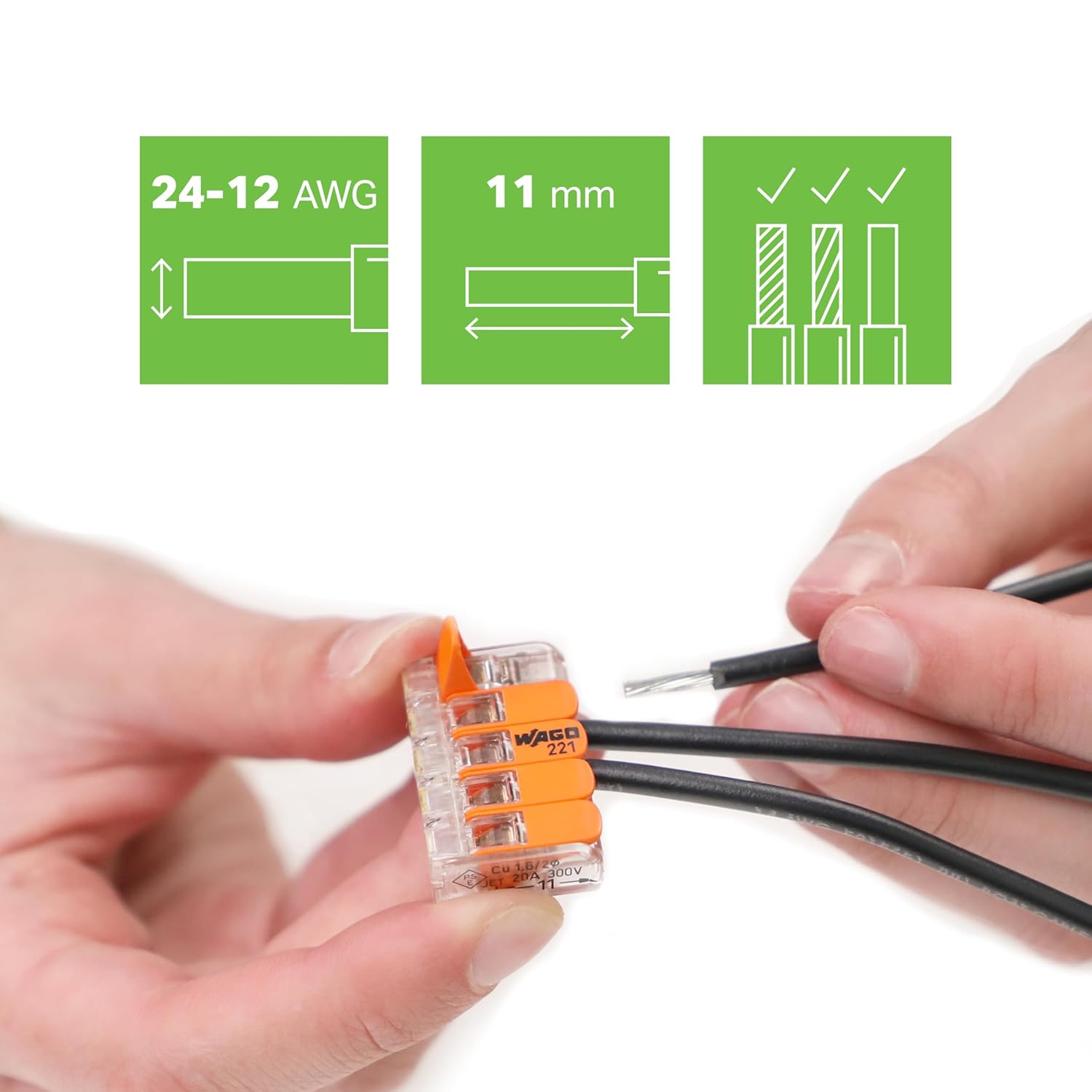 WAGO 221-415 | 5 Vías | Terminal de Conexión Eléctrica Transparent - Imagen 3